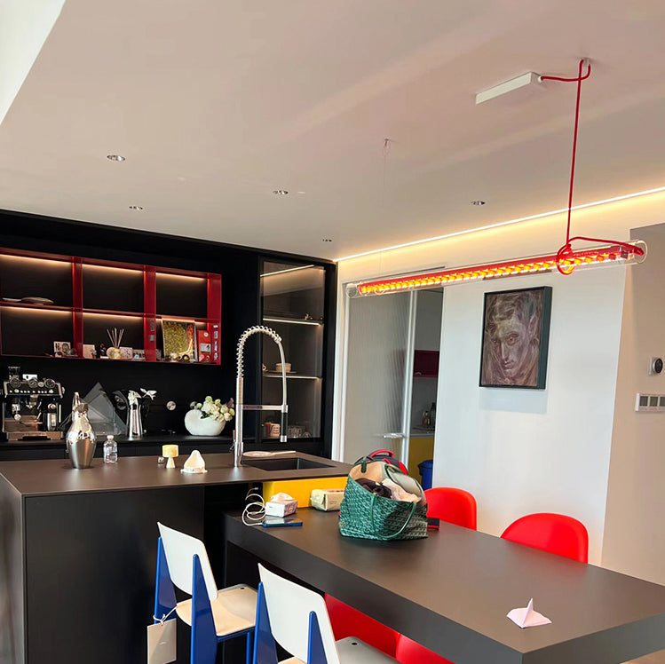 Cata Modern Minimalist Linear LED Metal Glass Pendant Lamp - Letslighting