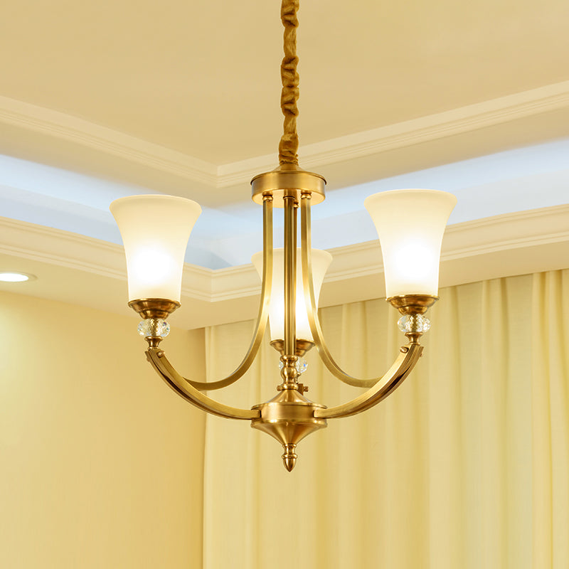 Ordoran Industrieller Vintage Kronleuchter aus Messing und Glas-Letslighting