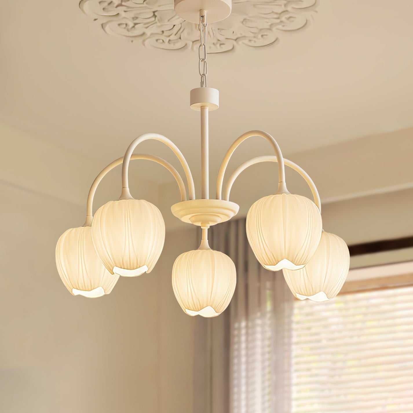 Lustra Kronleuchter Tulip Matcha Glas-Letslighting