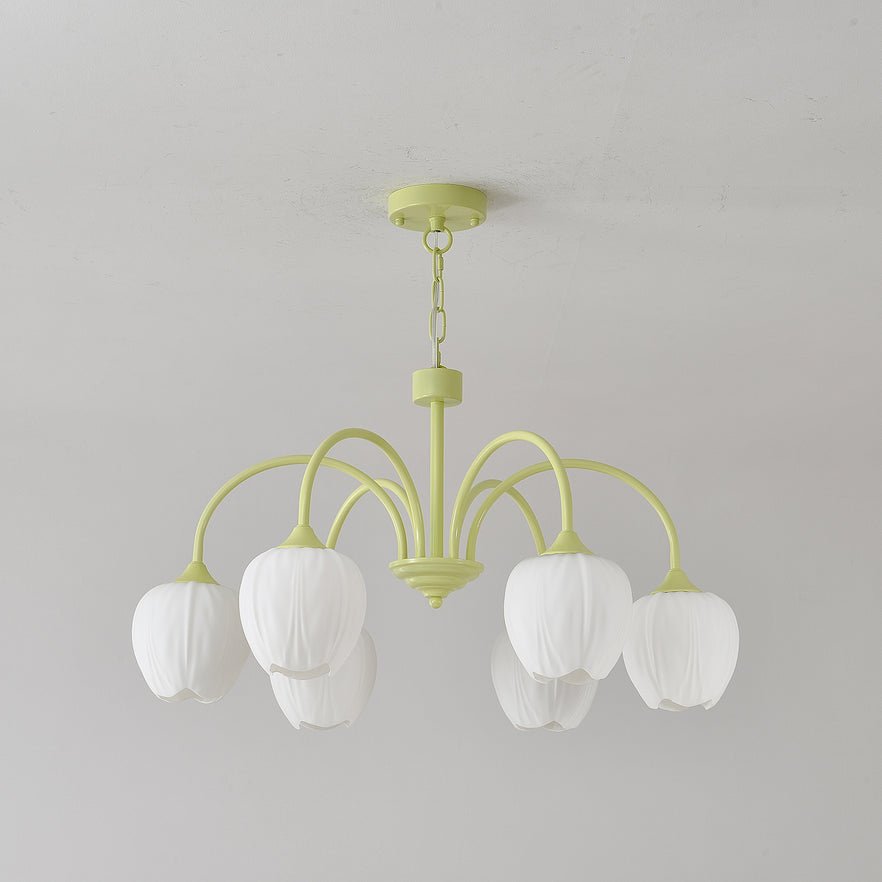 Lustra Kronleuchter Tulip Matcha Glas-Letslighting