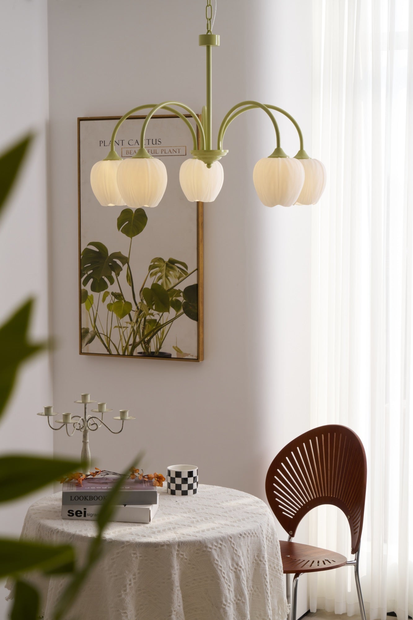 Lustra Kronleuchter Tulip Matcha Glas-Letslighting