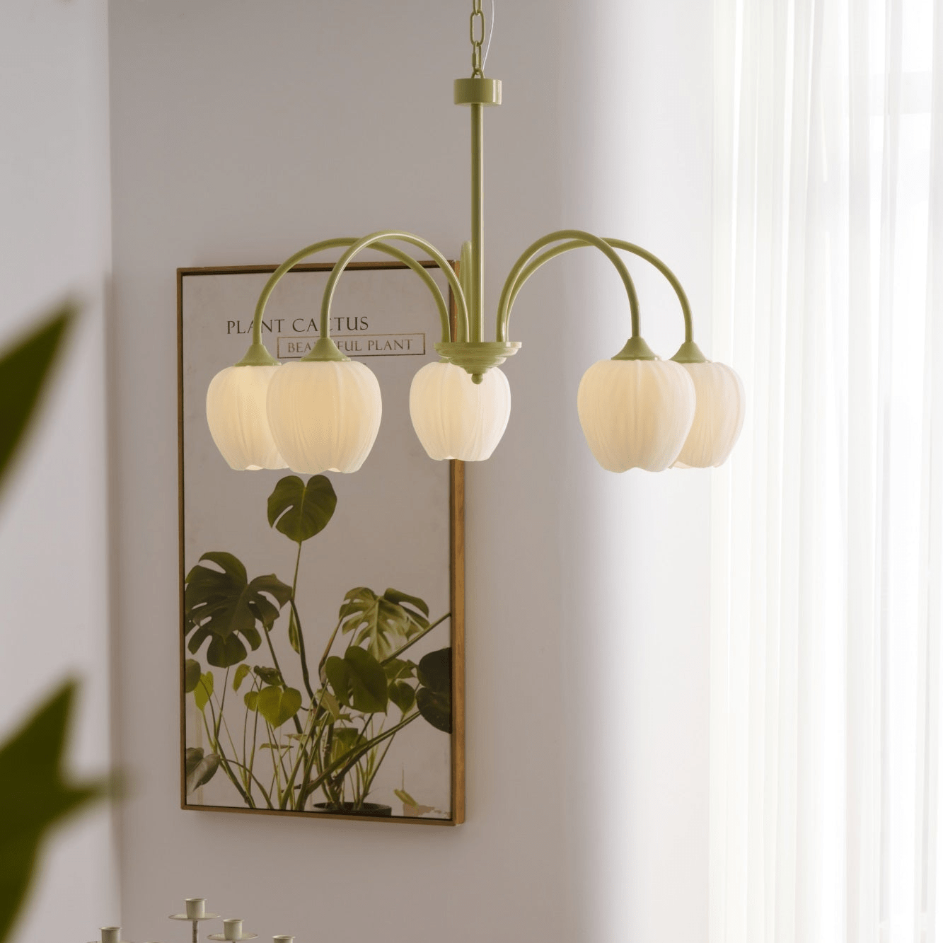 Lustra Kronleuchter Tulip Matcha Glas-Letslighting