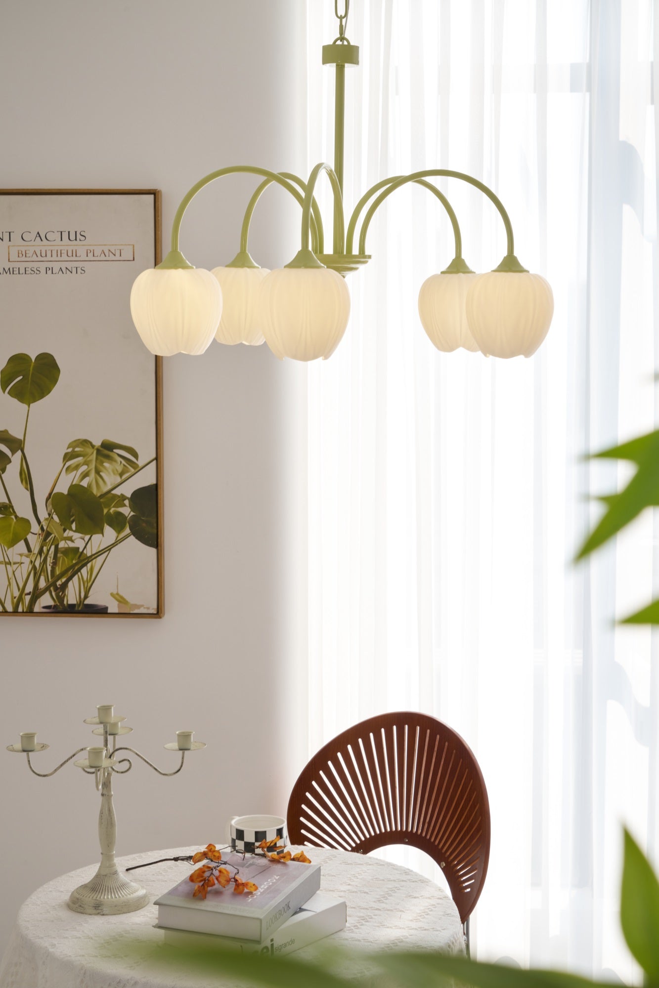 Lustra Kronleuchter Tulip Matcha Glas-Letslighting