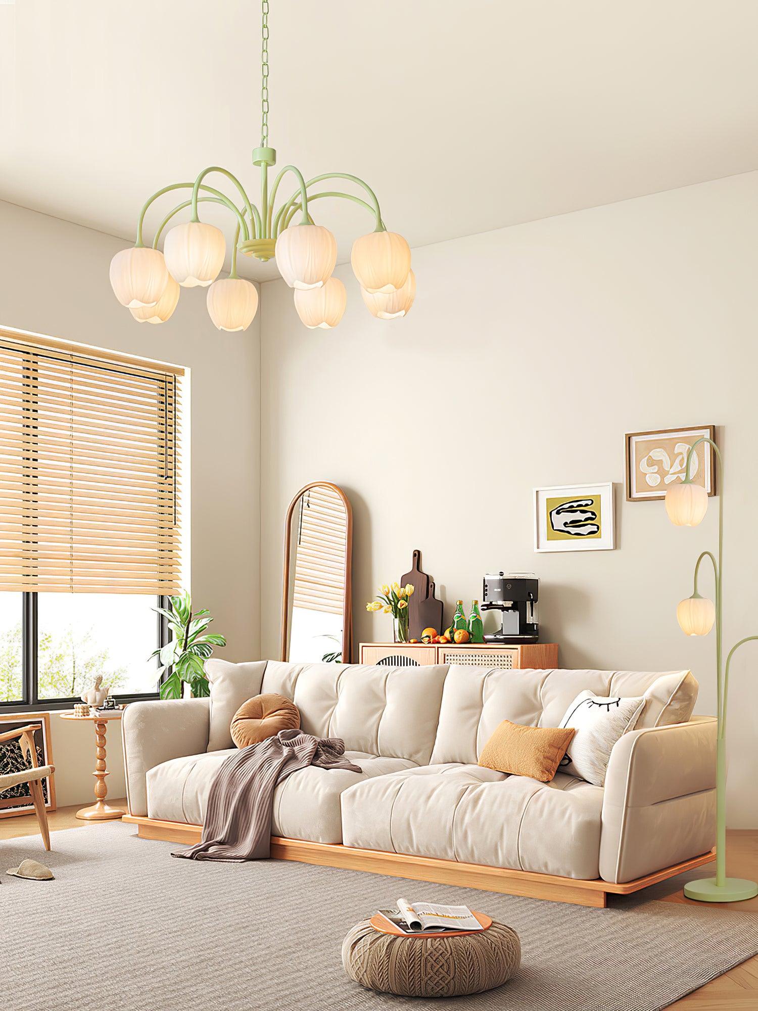 Lustra Kronleuchter Tulip Matcha Glas-Letslighting