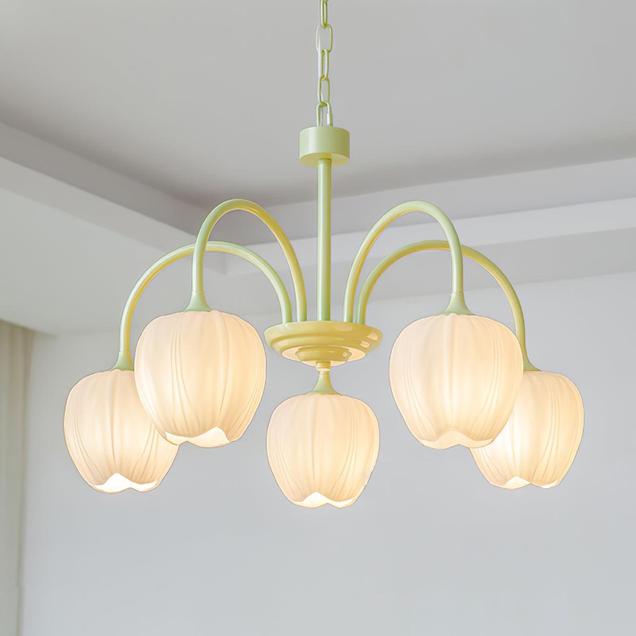 Lustra Kronleuchter Tulip Matcha Glas-Letslighting