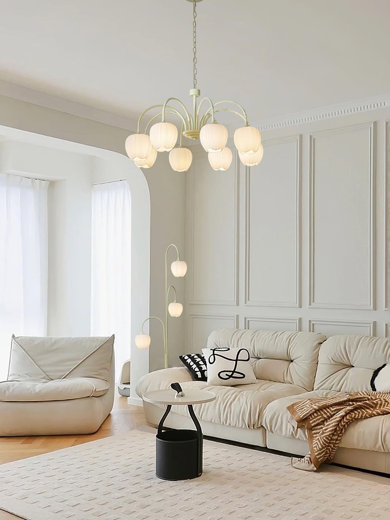 Lustra Kronleuchter Tulip Matcha Glas-Letslighting