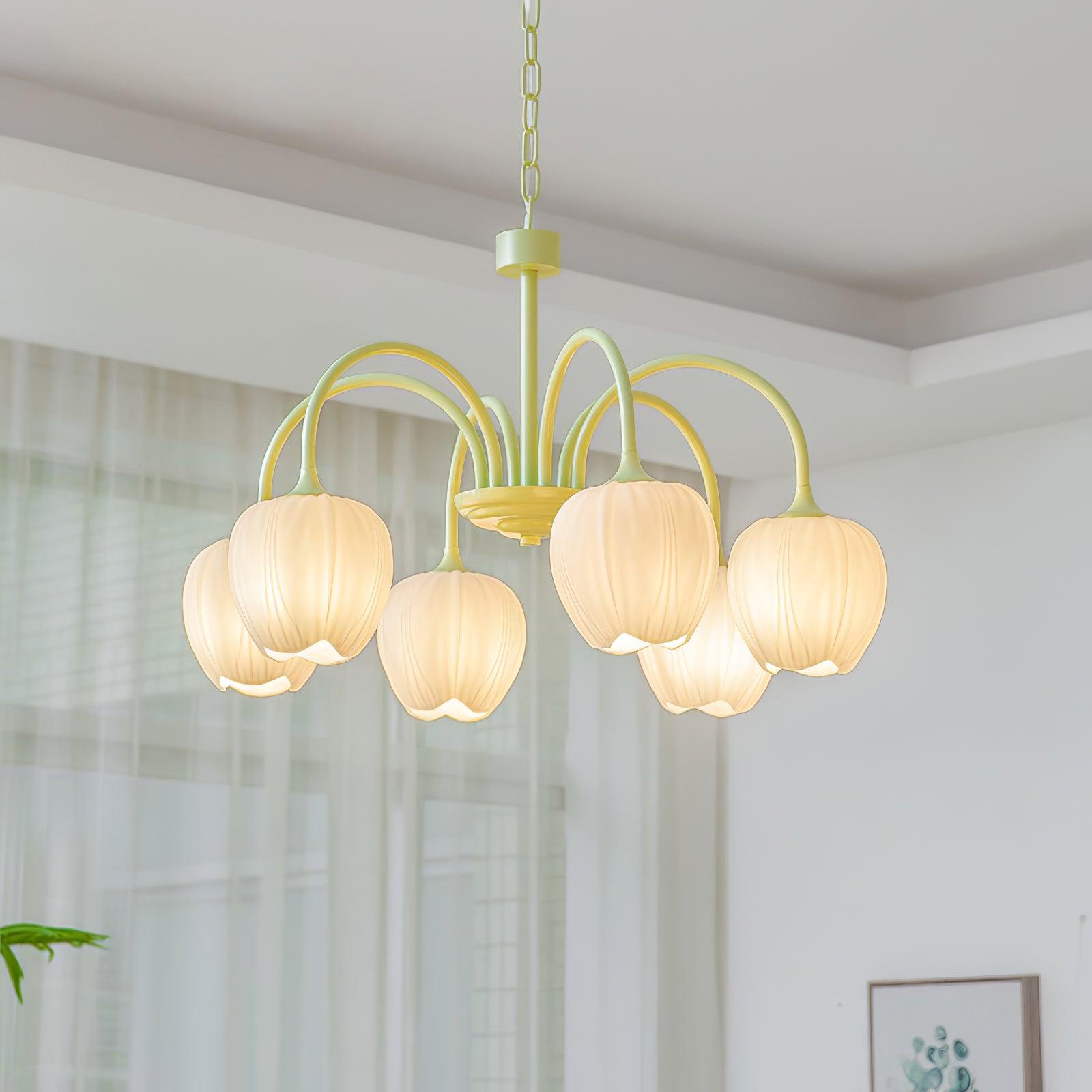 Lustra Kronleuchter Tulip Matcha Glas-Letslighting