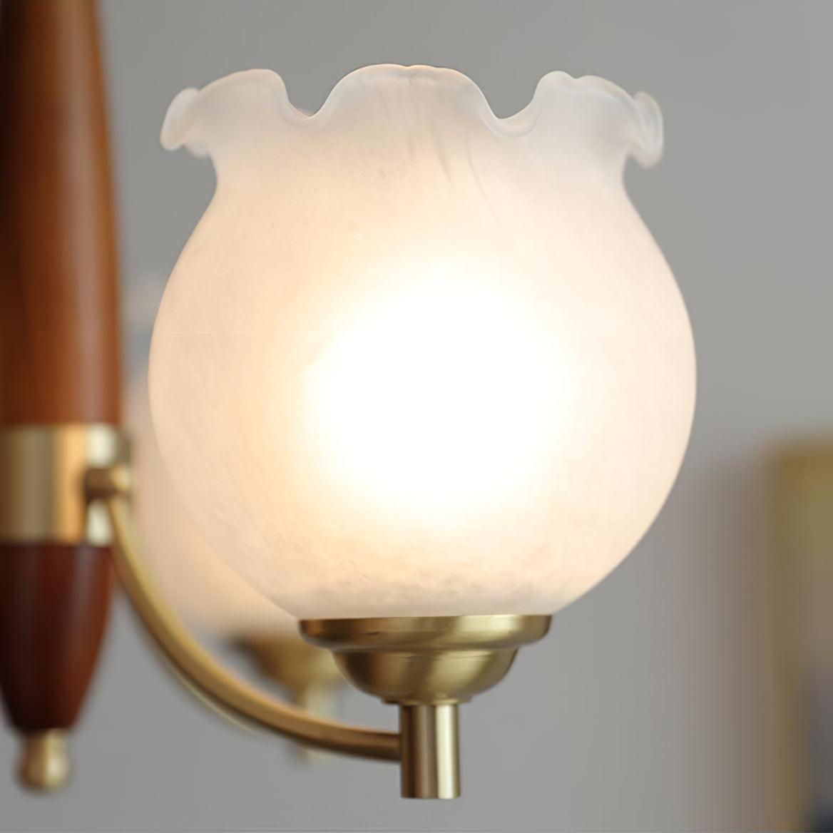 Lustra Kronleuchter Glas Holz Messing Vintage-Letslighting