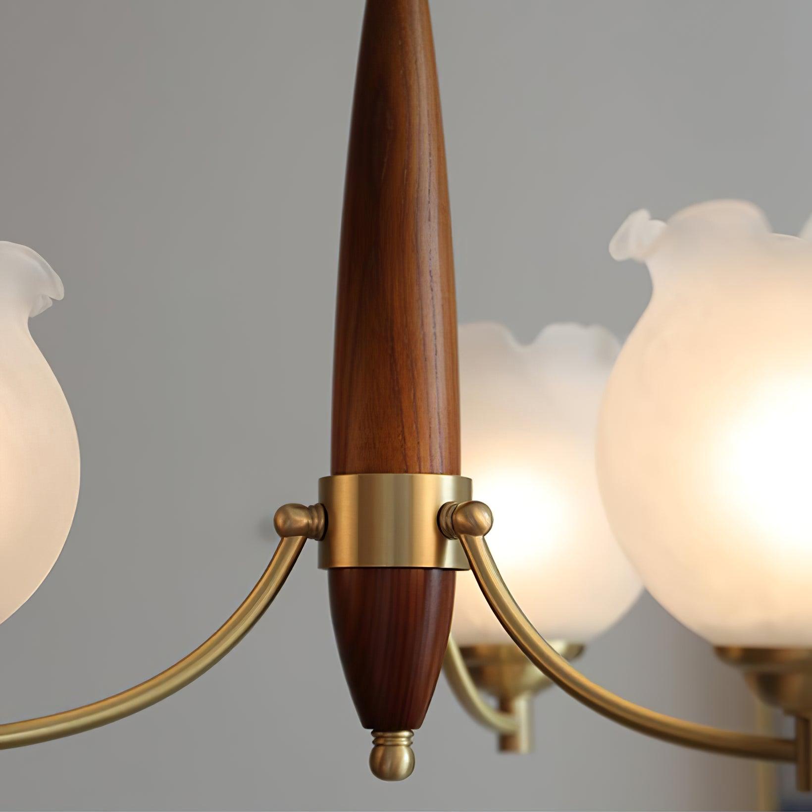 Lustra Kronleuchter Glas Holz Messing Vintage-Letslighting
