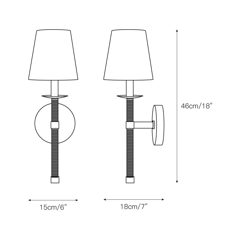 Conoror Elegance Vintage Messing Stoff Wandleuchte-Letslighting