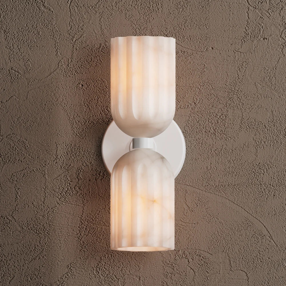 Uraeeth Modern Minimalist Double Brass Alabaster Wall Lamp - Letslighting