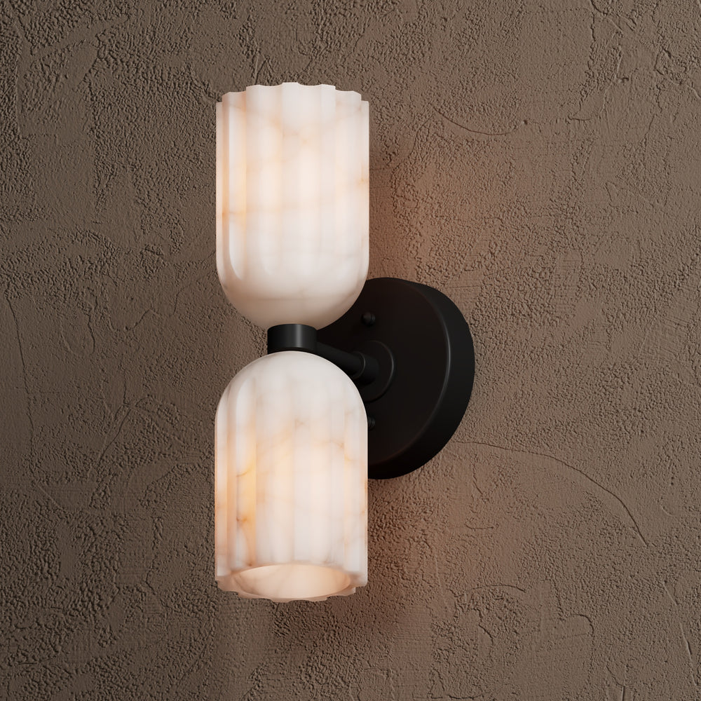 Uraeeth Modern Minimalist Double Brass Alabaster Wall Lamp - Letslighting