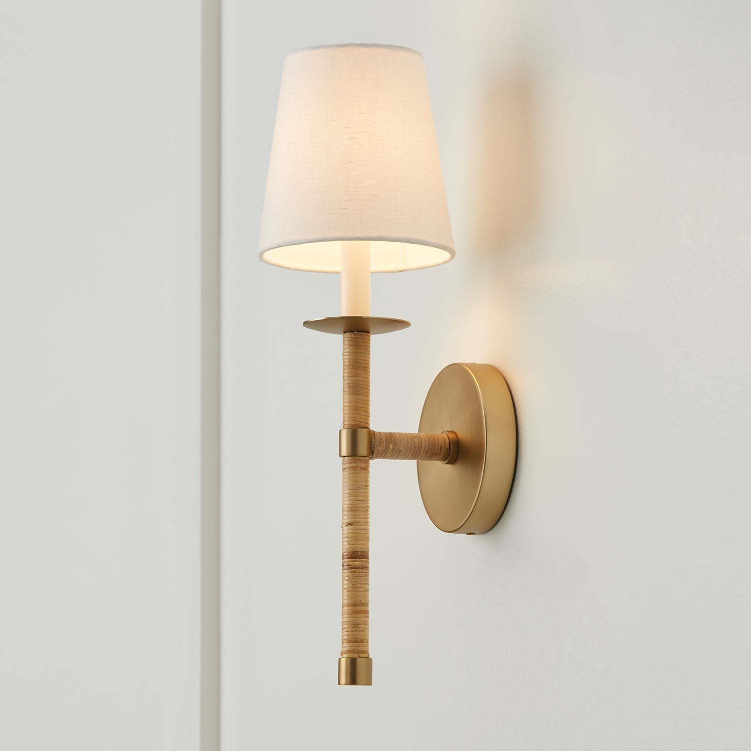Conoror Elegance Vintage Messing Stoff Wandleuchte-Letslighting