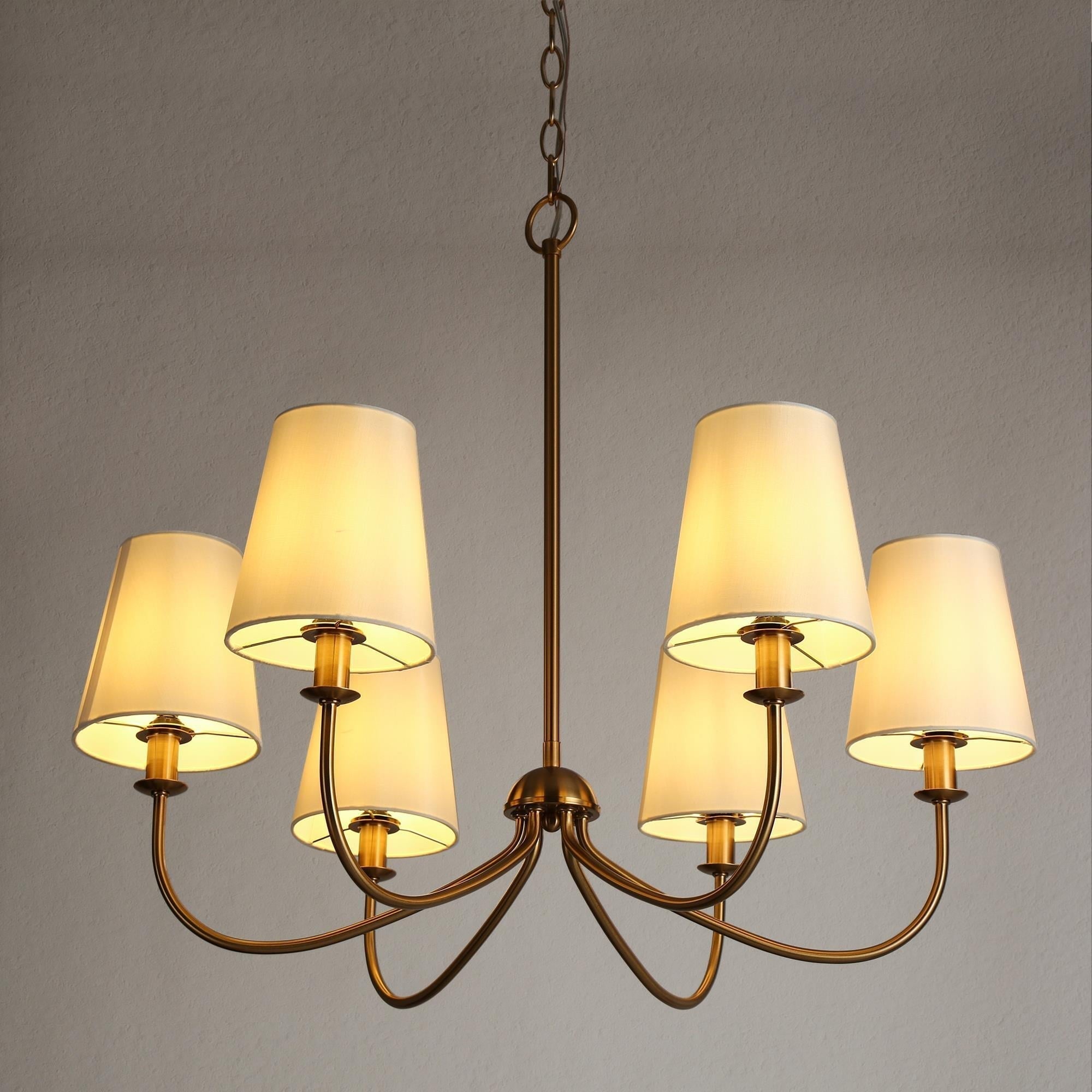 Icarisra Messing Stoff Vintage Industrial Kronleuchter-Letslighting