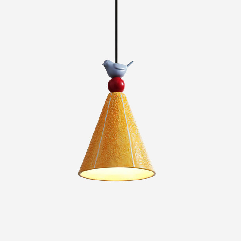 Fivio Pendelleuchte Verspielter Kegel Vogel-Letslighting