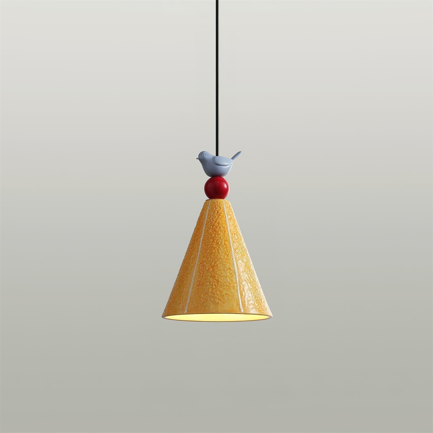 Fivio Pendelleuchte Verspielter Kegel Vogel-Letslighting