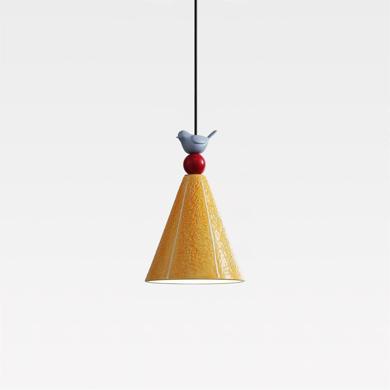 Fivio Pendelleuchte Verspielter Kegel Vogel-Letslighting