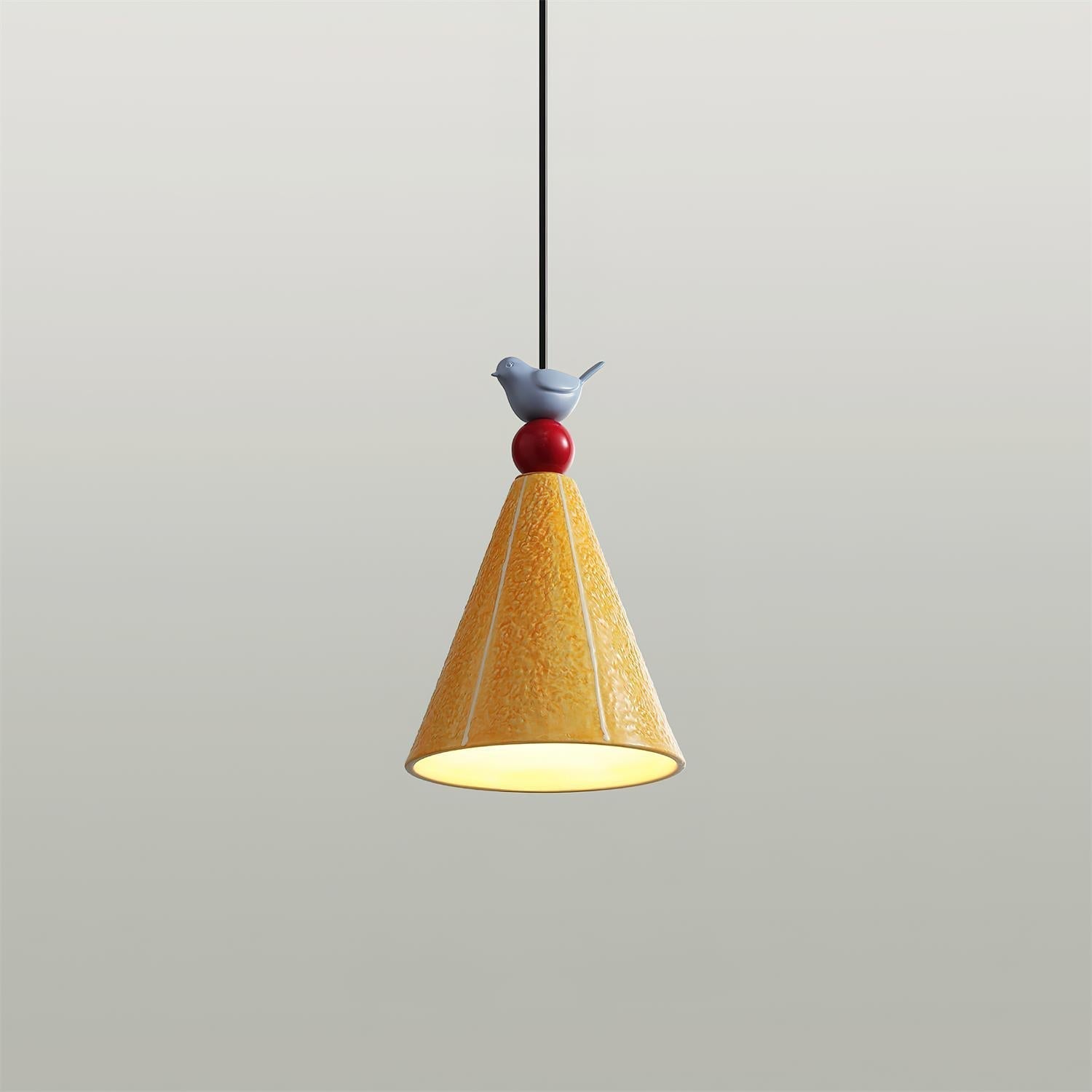 Fivio Pendelleuchte Verspielter Kegel Vogel-Letslighting