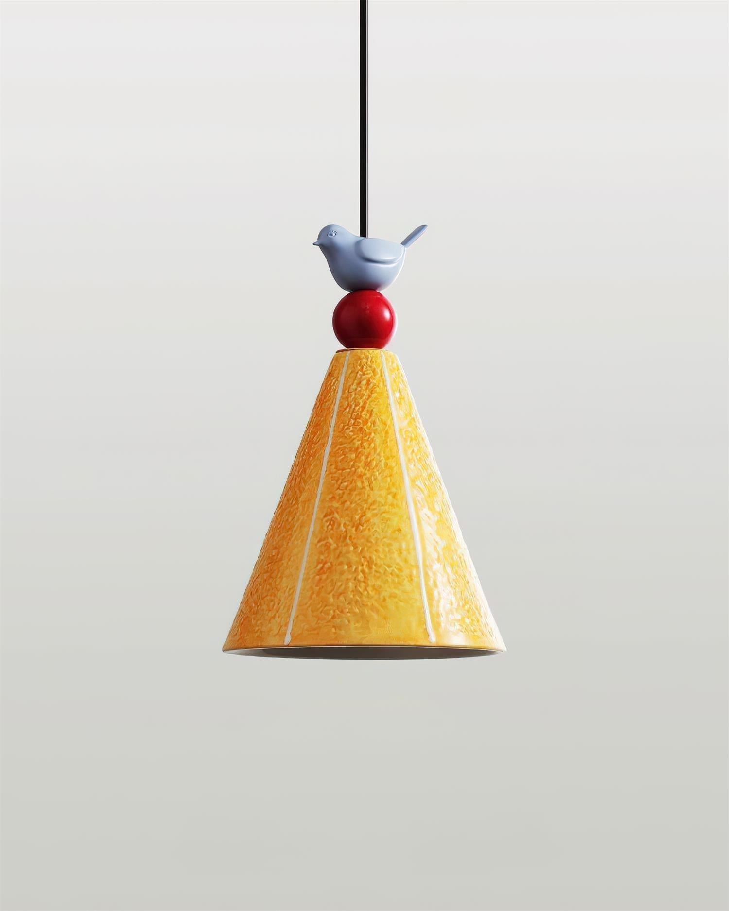 Fivio Pendelleuchte Verspielter Kegel Vogel-Letslighting