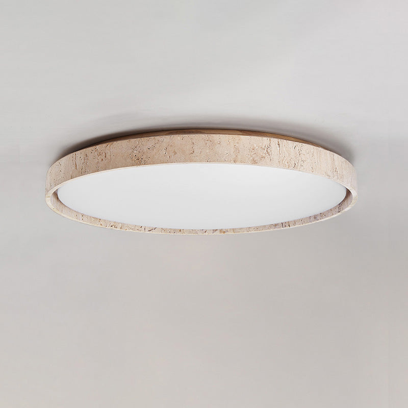 Symiror Modern Minimalist Round Travertine Ceiling Lamp - Letslighting