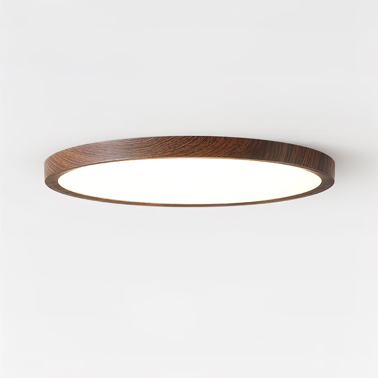 Solara Deckenleuchte Dünn Rund Walnuss Minimalistisch-Letslighting