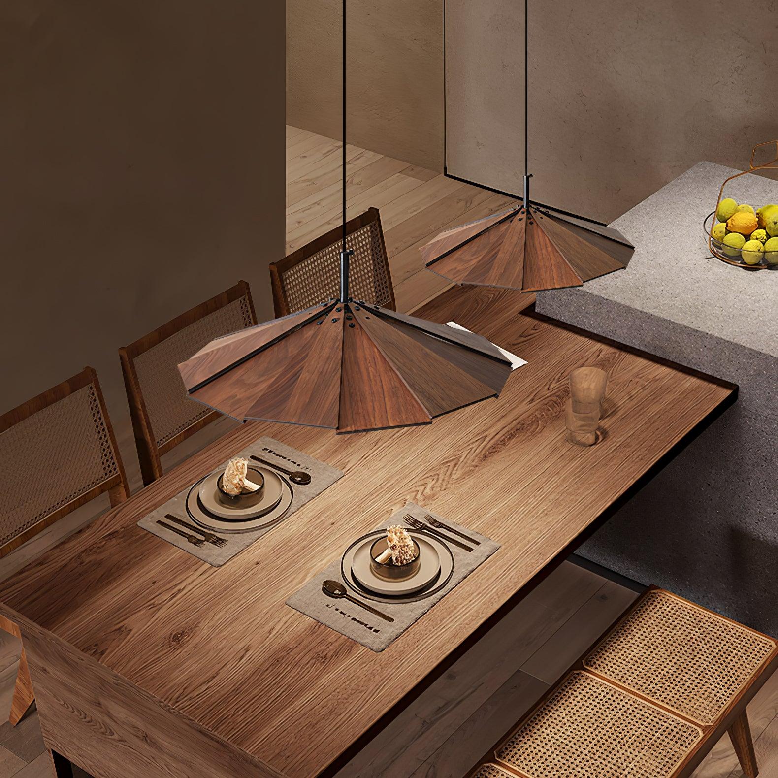 Woodura Schirm Holz Pendelleuchte-Letslighting