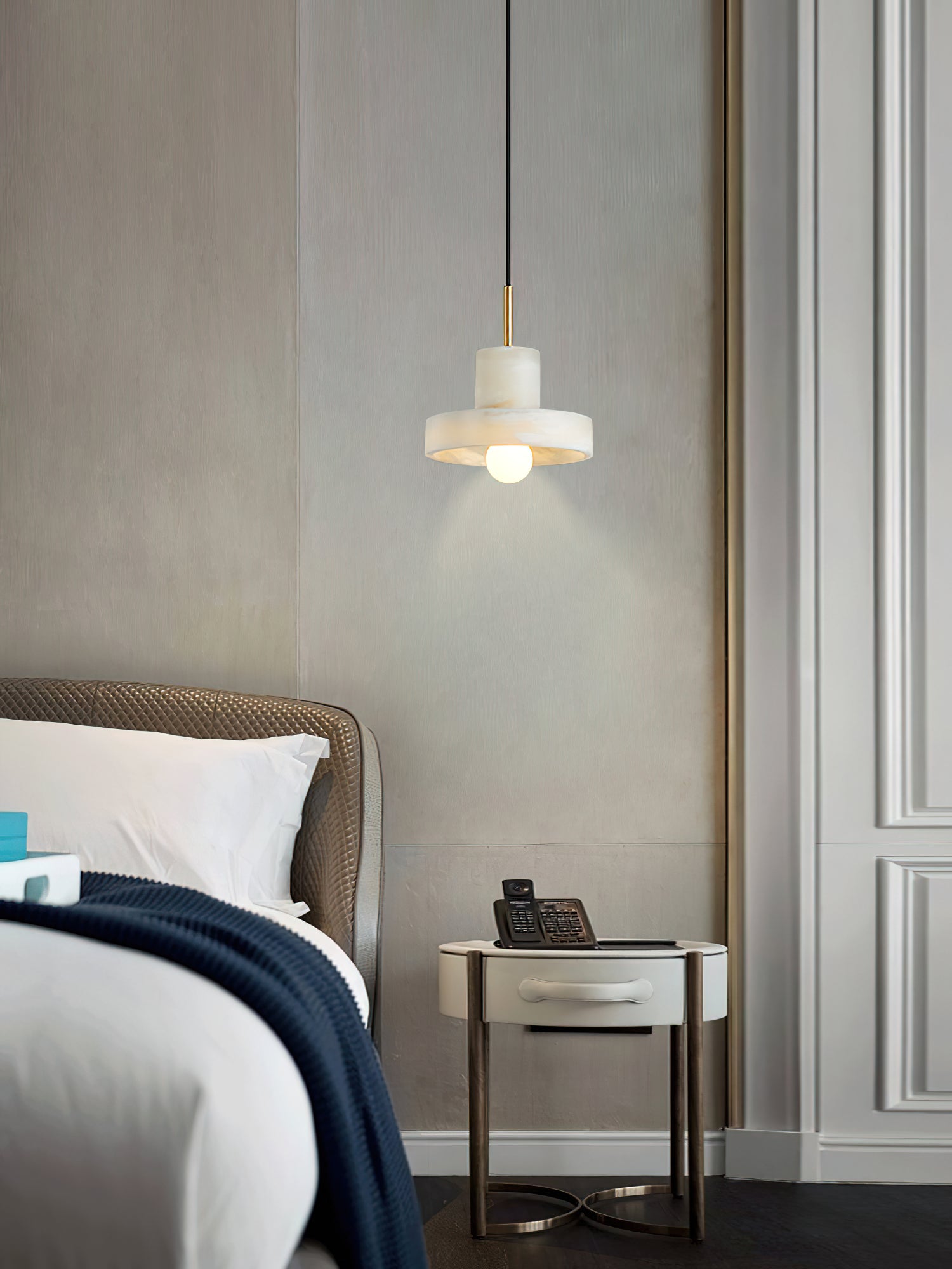 Cavelen Modern Minimalist Brass Alabaster Pendant Lamp - Letslighting