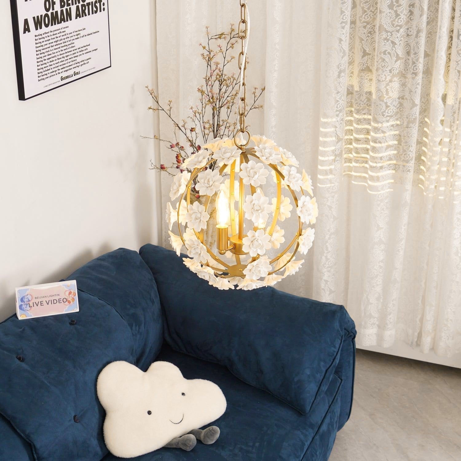 Syloran Postmoderner Luxus-Keramik-Kronleuchter mit Globus-Letslighting