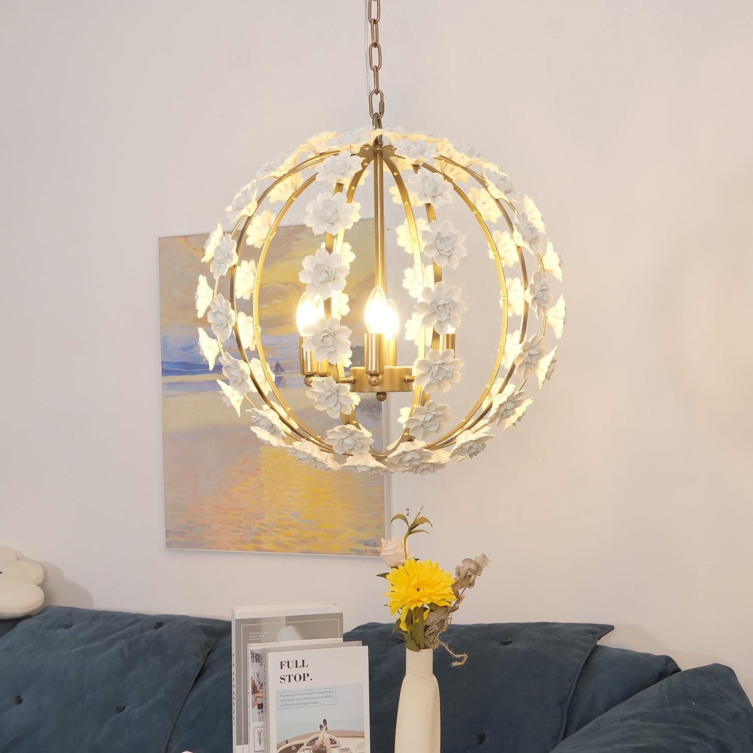 Syloran Postmoderner Luxus-Keramik-Kronleuchter mit Globus-Letslighting