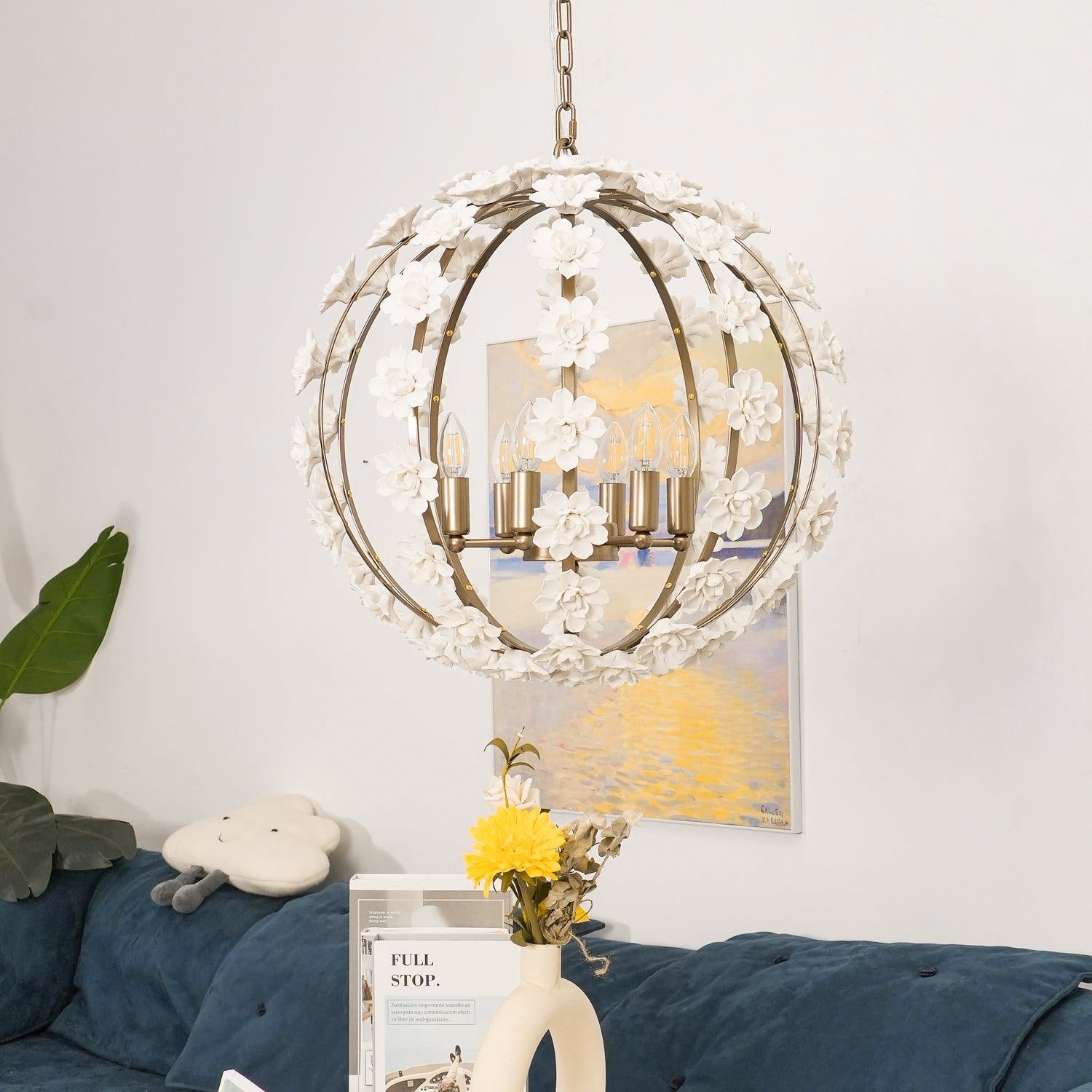 Syloran Postmoderner Luxus-Keramik-Kronleuchter mit Globus-Letslighting
