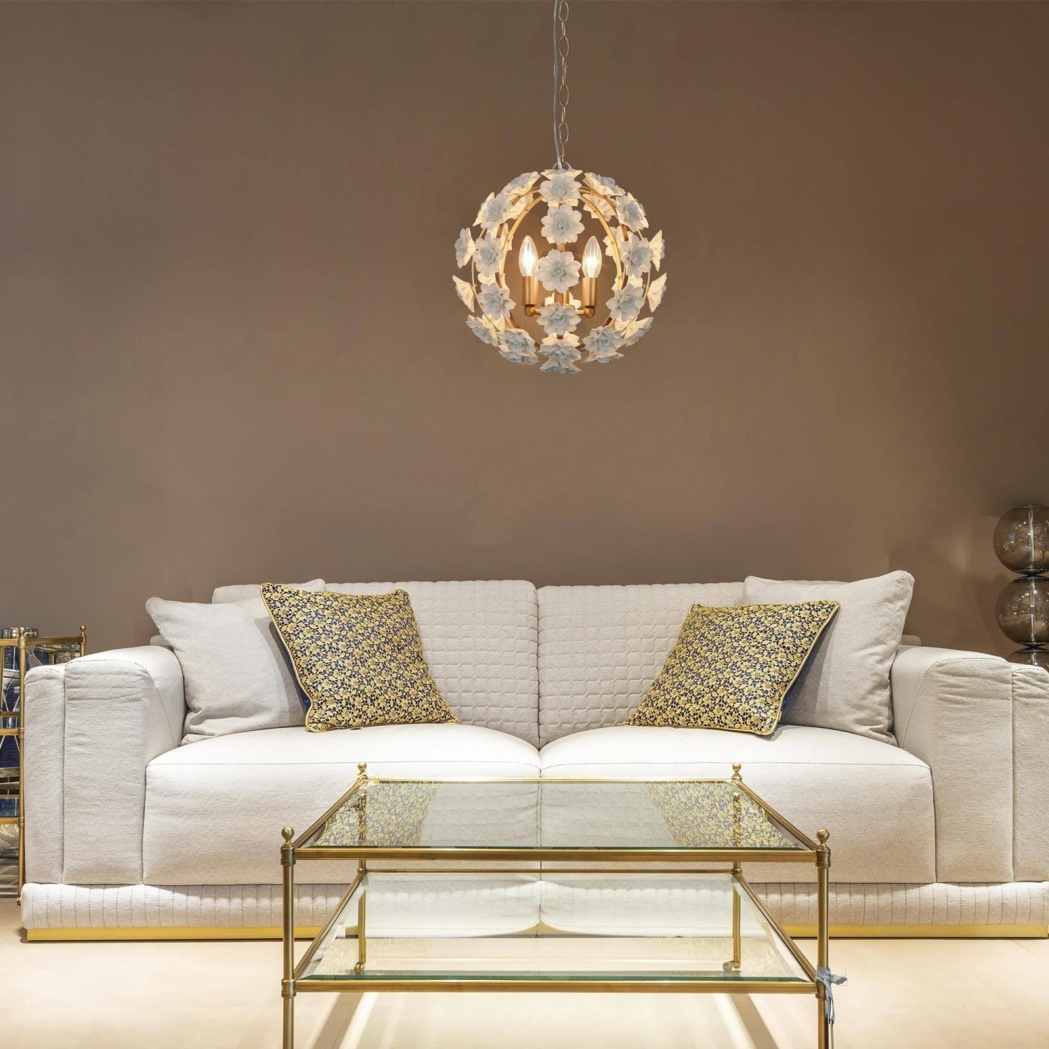 Syloran Postmoderner Luxus-Keramik-Kronleuchter mit Globus-Letslighting