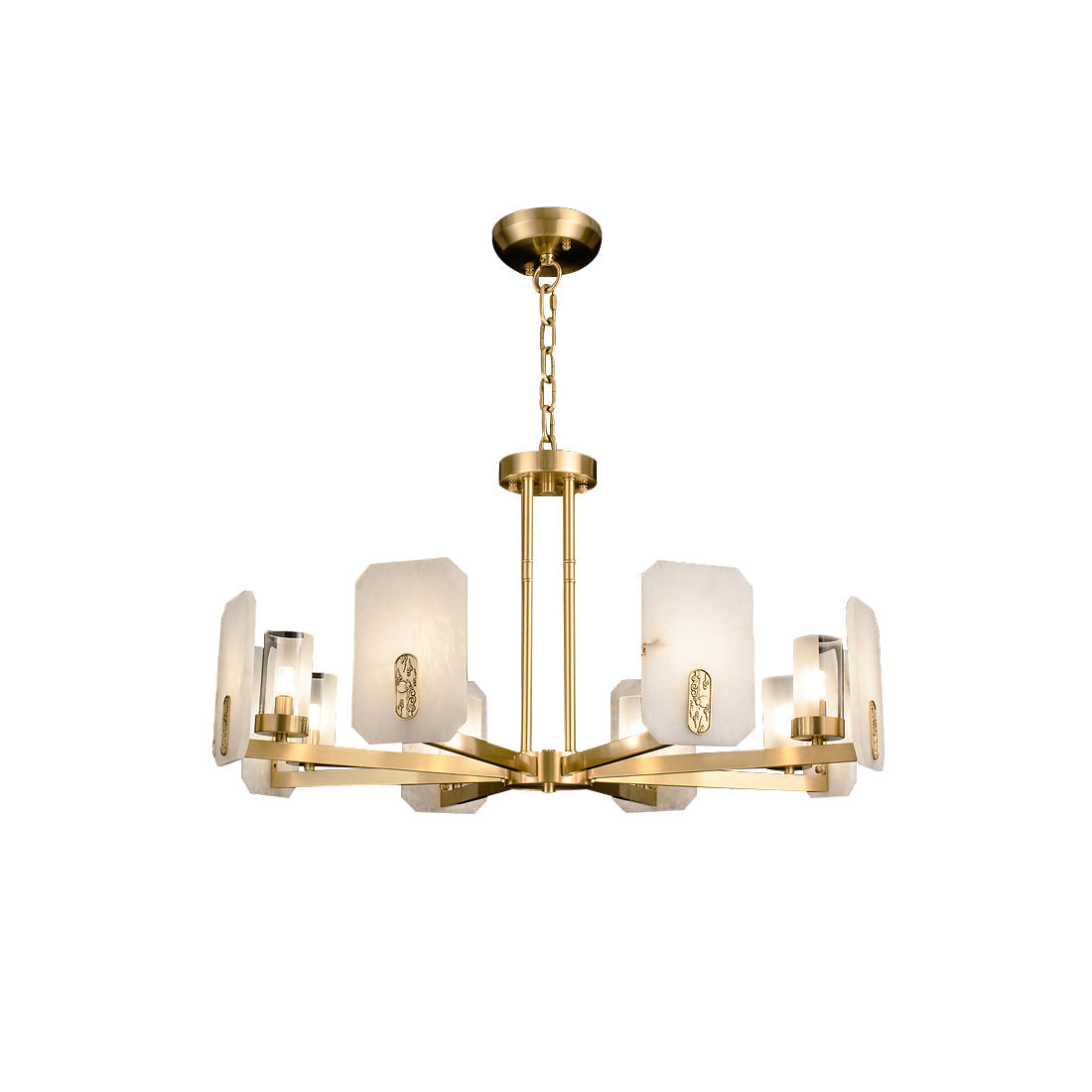 Aursorion Postmodern Luxury Brass Alabaster Chandelier - Letslighting