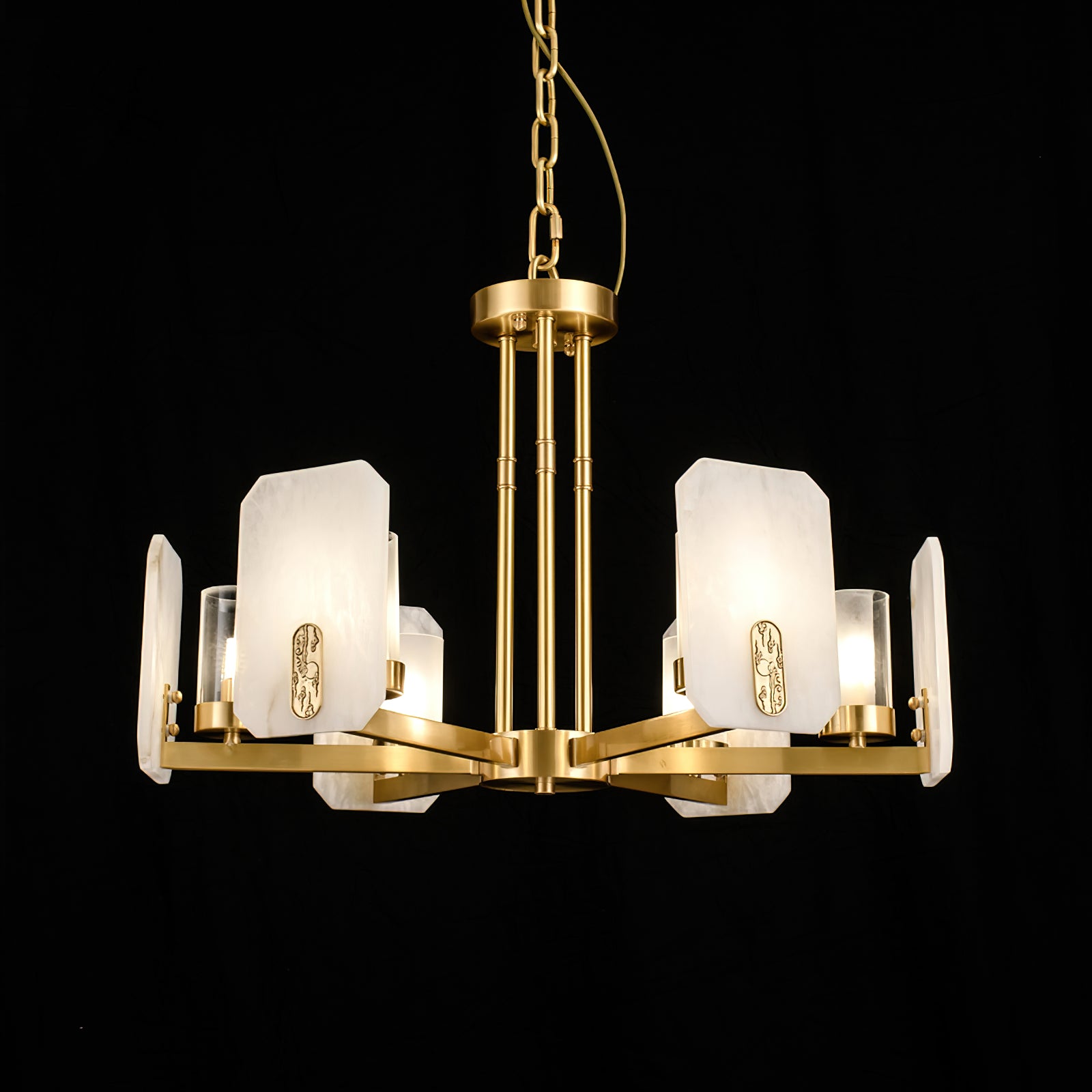 Aursorion Postmodern Luxury Brass Alabaster Chandelier - Letslighting