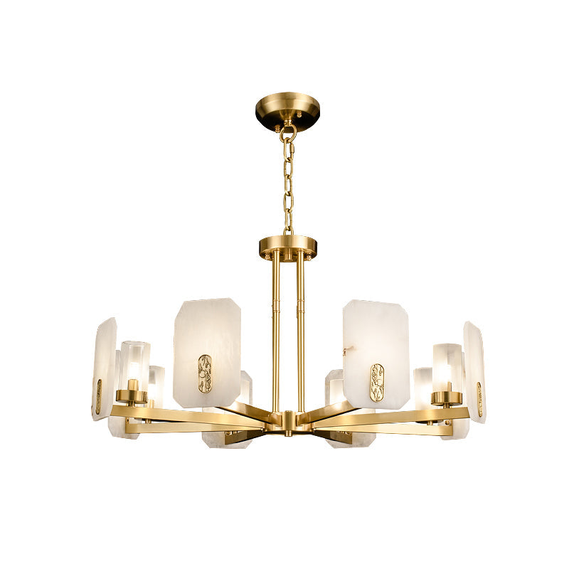 Aursorion Postmodern Luxury Brass Alabaster Chandelier - Letslighting