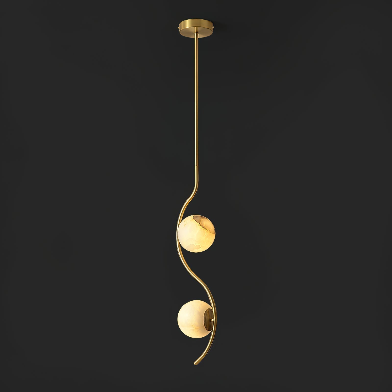 Civenan Modern Minimalist Curved Alabaster Pendant Lamp - Letslighting