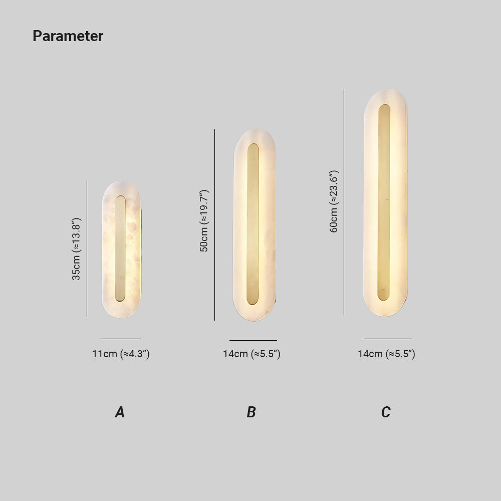 Hurn Abgerundete Alabaster Wandleuchte