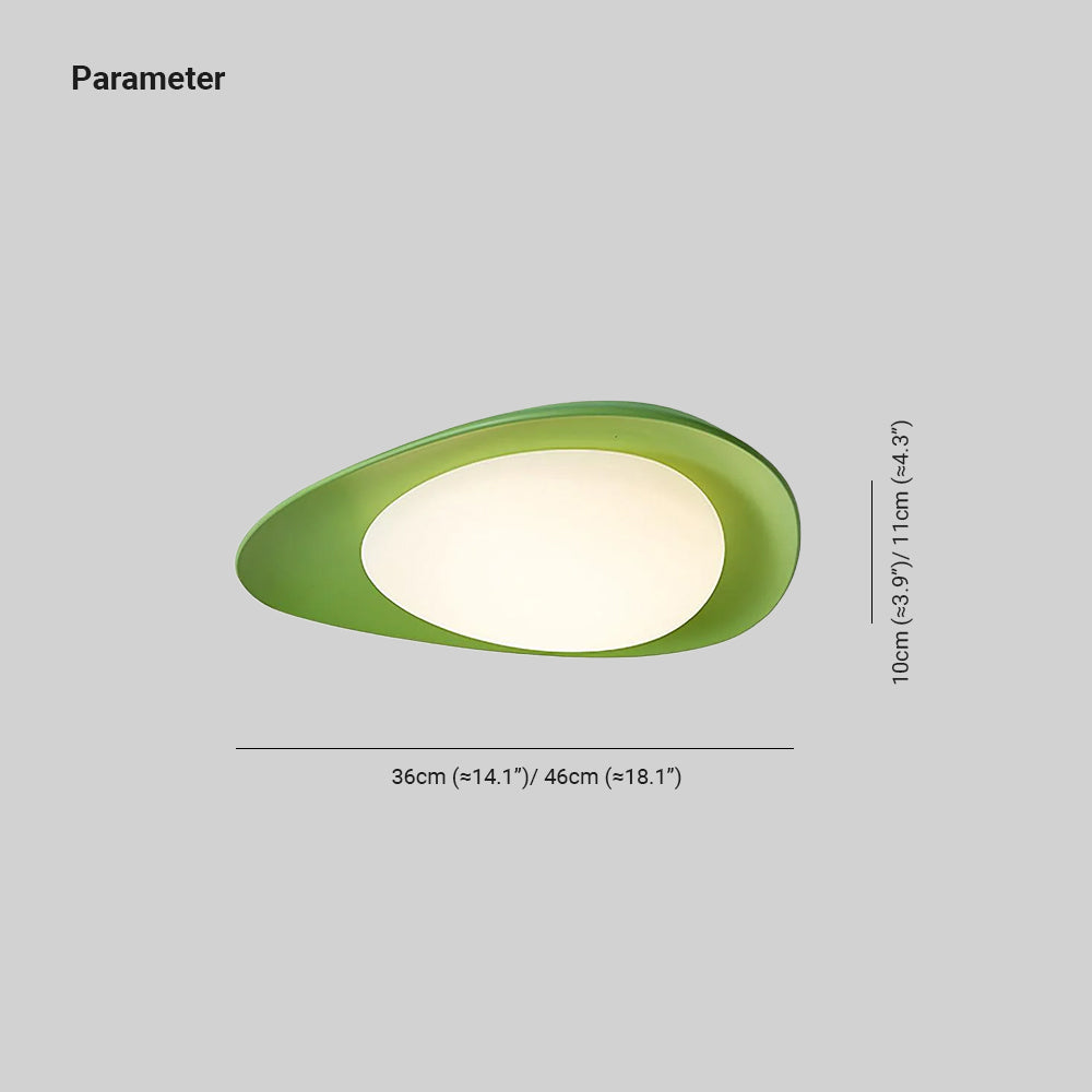 Blex Deckenleuchte in Grün & Beige mit Kieselform