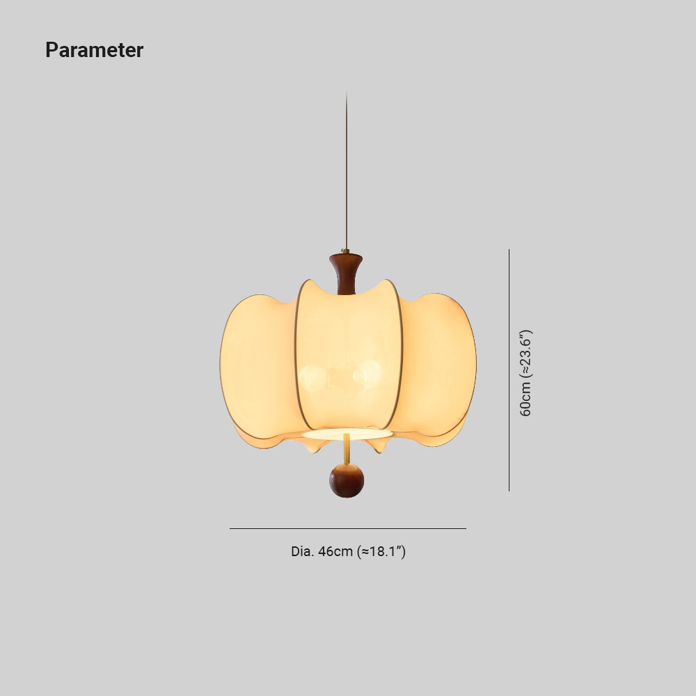 Calithra Stoff Holz Pendelleuchte