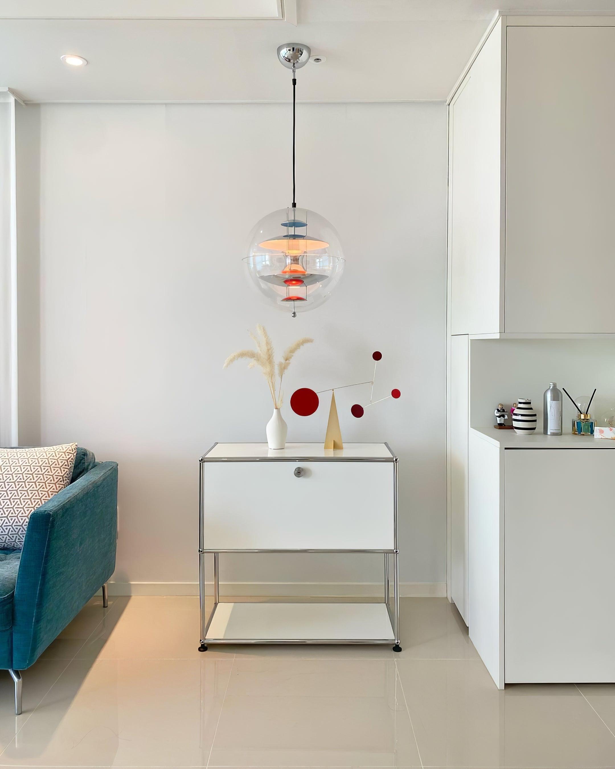 Pendant Lamp Floating Geometric Layers Clear Globe Futuristic Modern - Letslighting