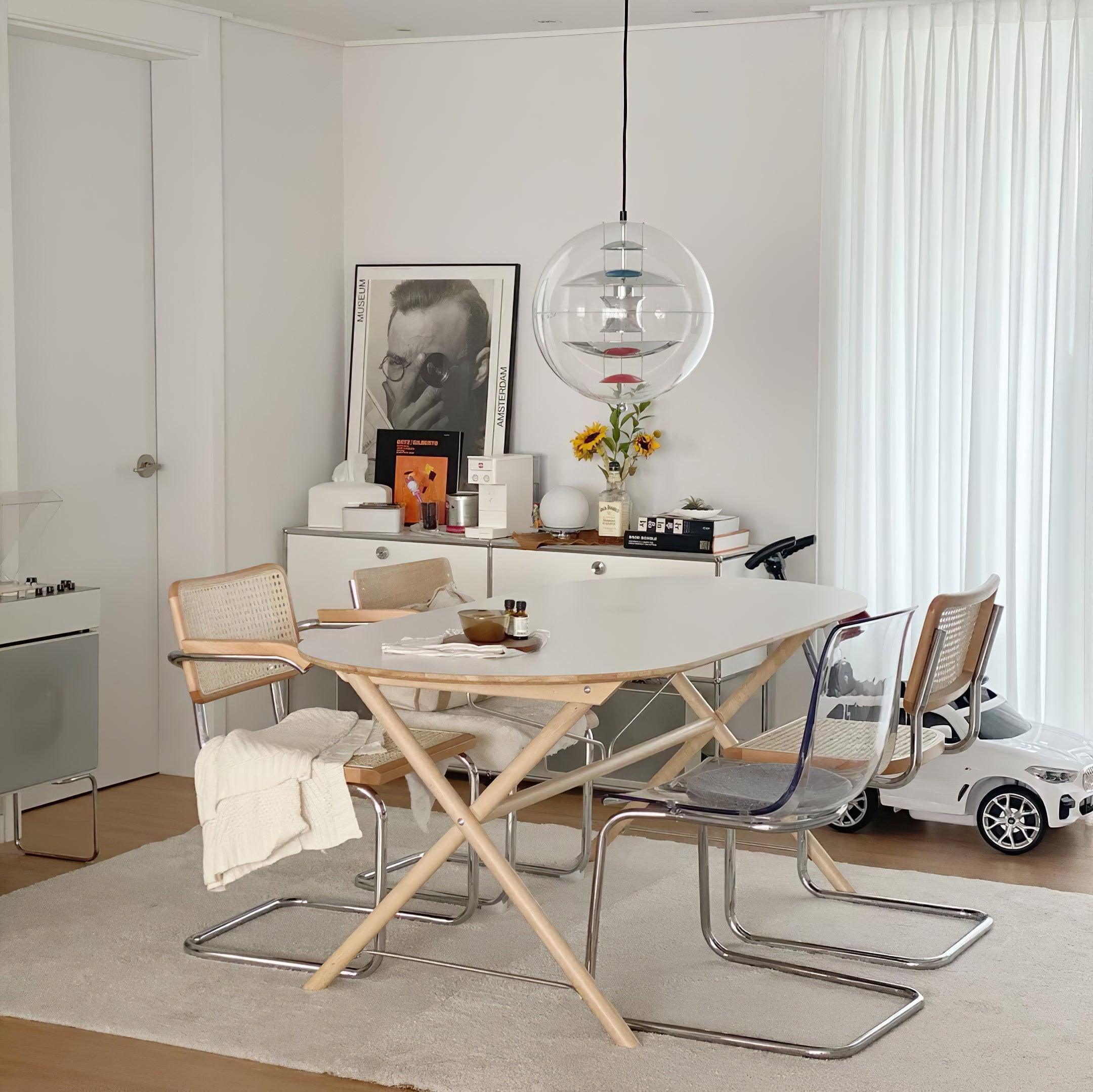 Pendant Lamp Floating Geometric Layers Clear Globe Futuristic Modern - Letslighting