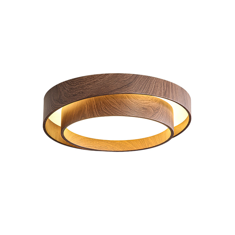 Wavin Deckenleuchte mit Doppelring in Nussbaumfarbe