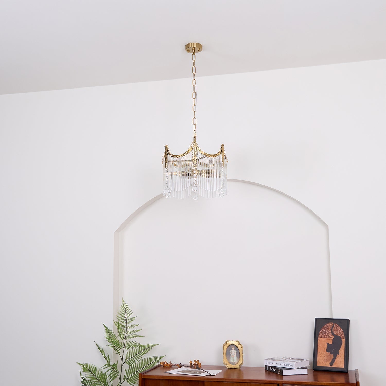 Elias Luxuriöse Glas-Kronleuchter im Landhausstil