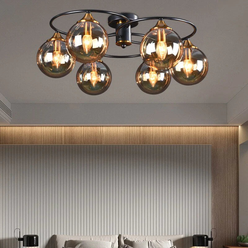 Valentina Denkenleuchte Nodic LED  Kugel Schwarz Ess/Wohnzimmer Glas