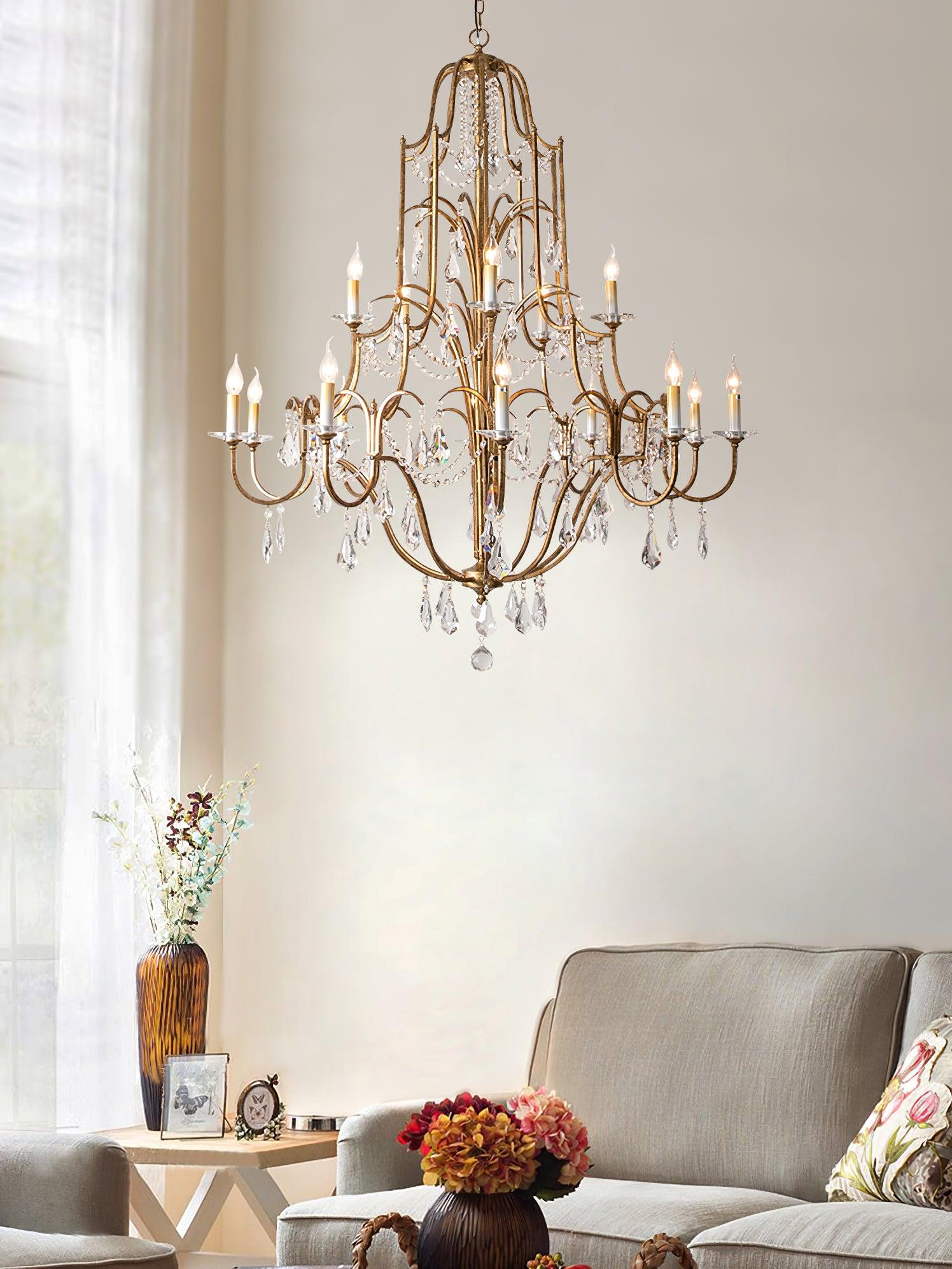 Lustra Kronleuchter Eisen Kristall Kerzenleuchter Vintage-Letslighting