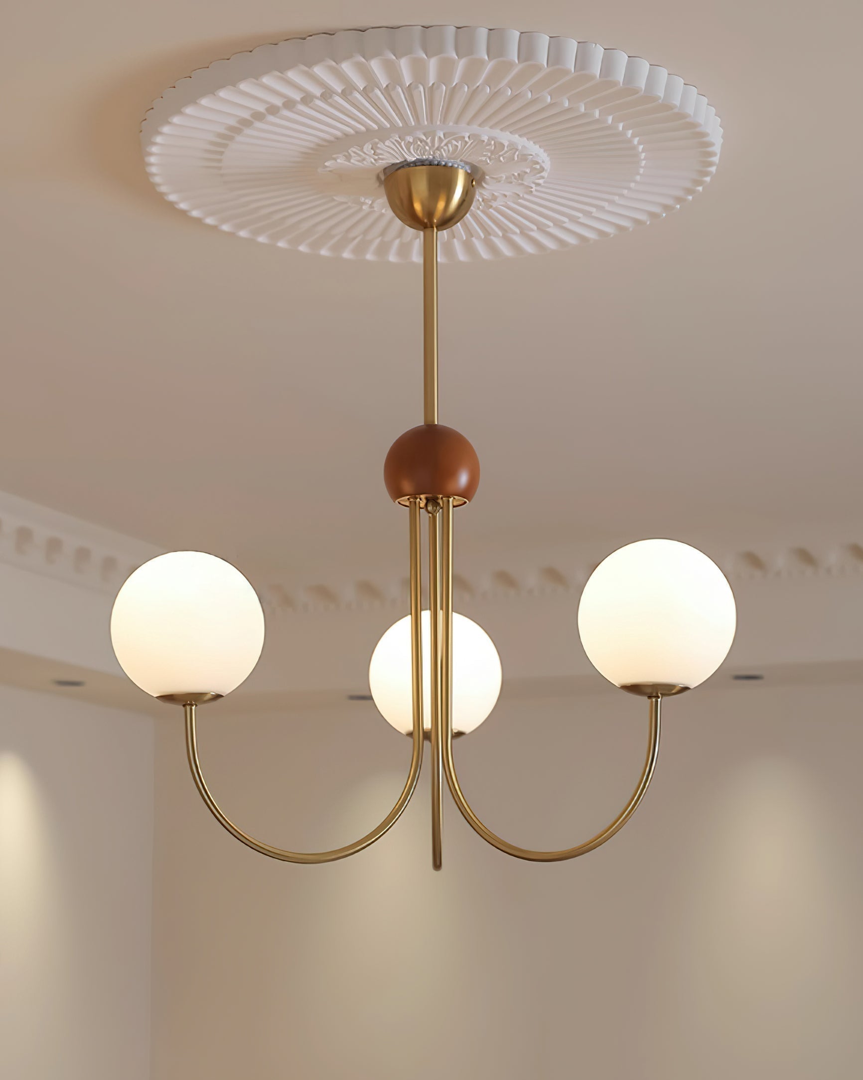 Candil Modern Brass and Globe Glass Chandelier - Letslighting