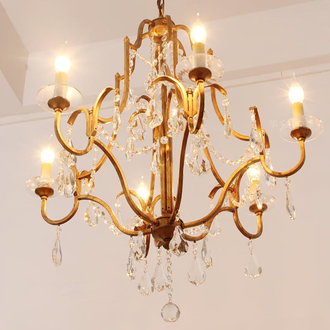 Lustra Kronleuchter Eisen Kristall Kerzenleuchter Vintage-Letslighting