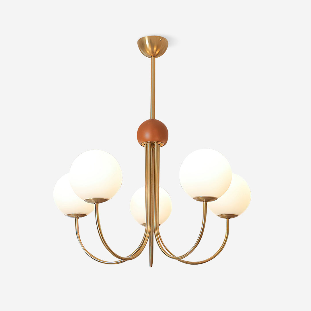 Candil Modern Brass and Globe Glass Chandelier - Letslighting