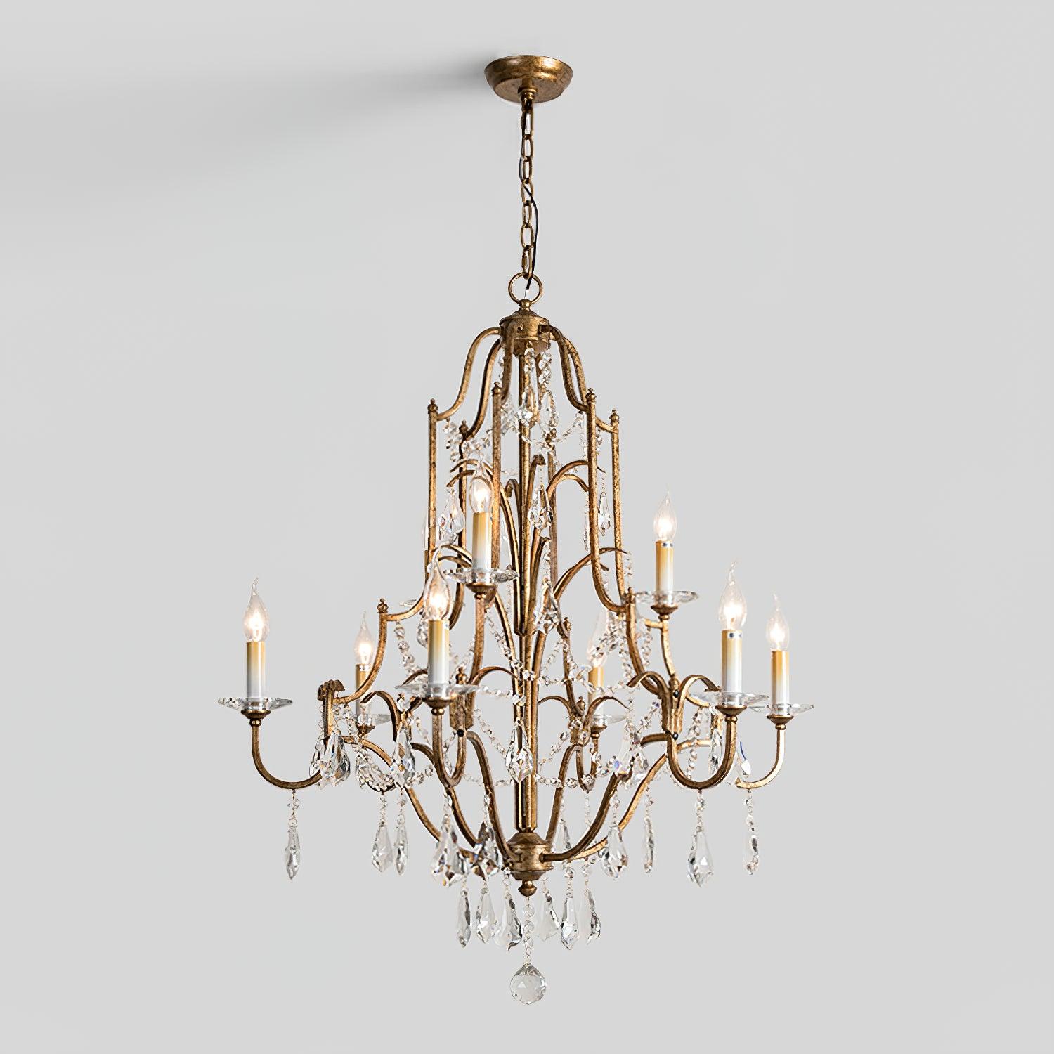 Lustra Kronleuchter Eisen Kristall Kerzenleuchter Vintage-Letslighting