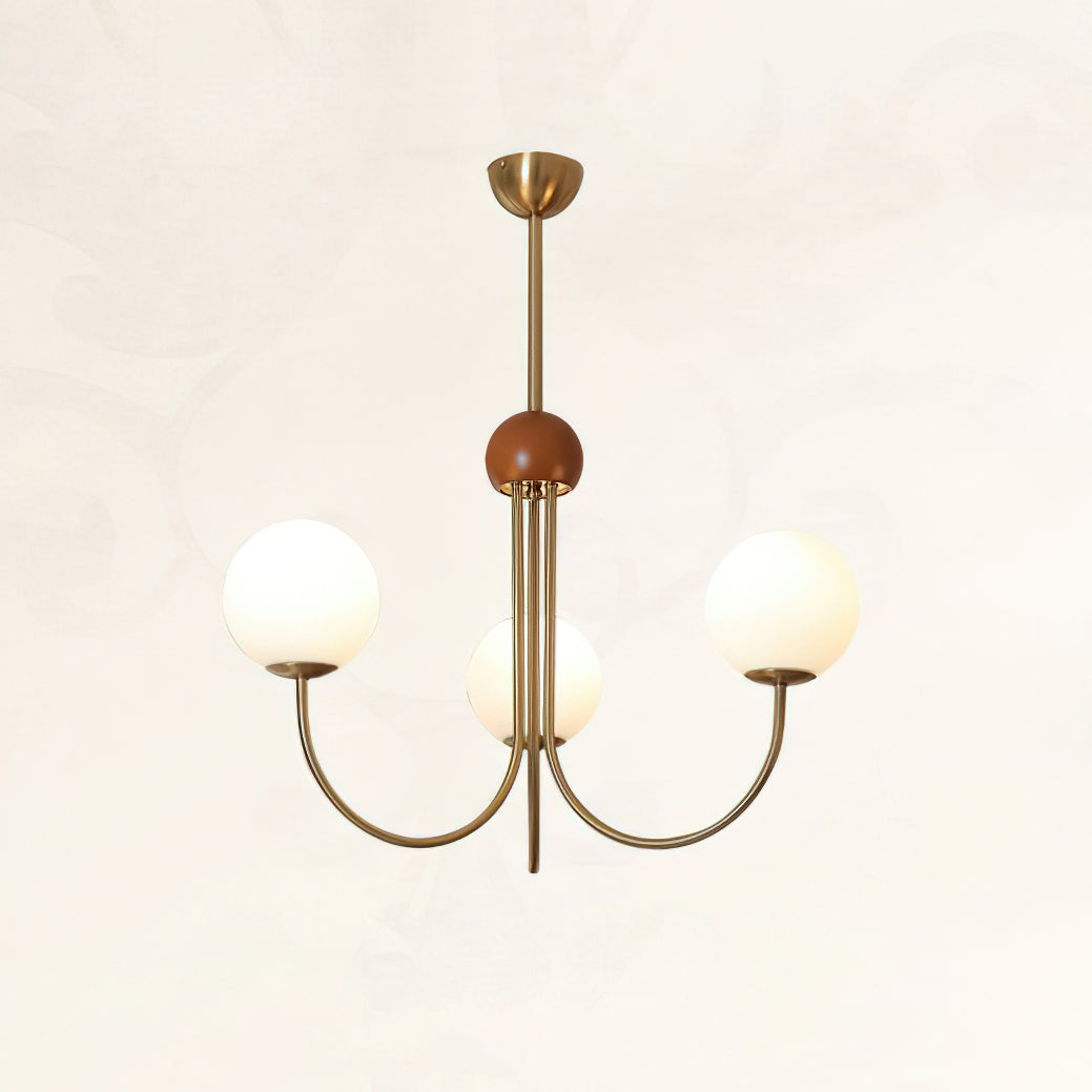 Candil Moderner Messing- und Glaskugel-Kronleuchter-Letslighting