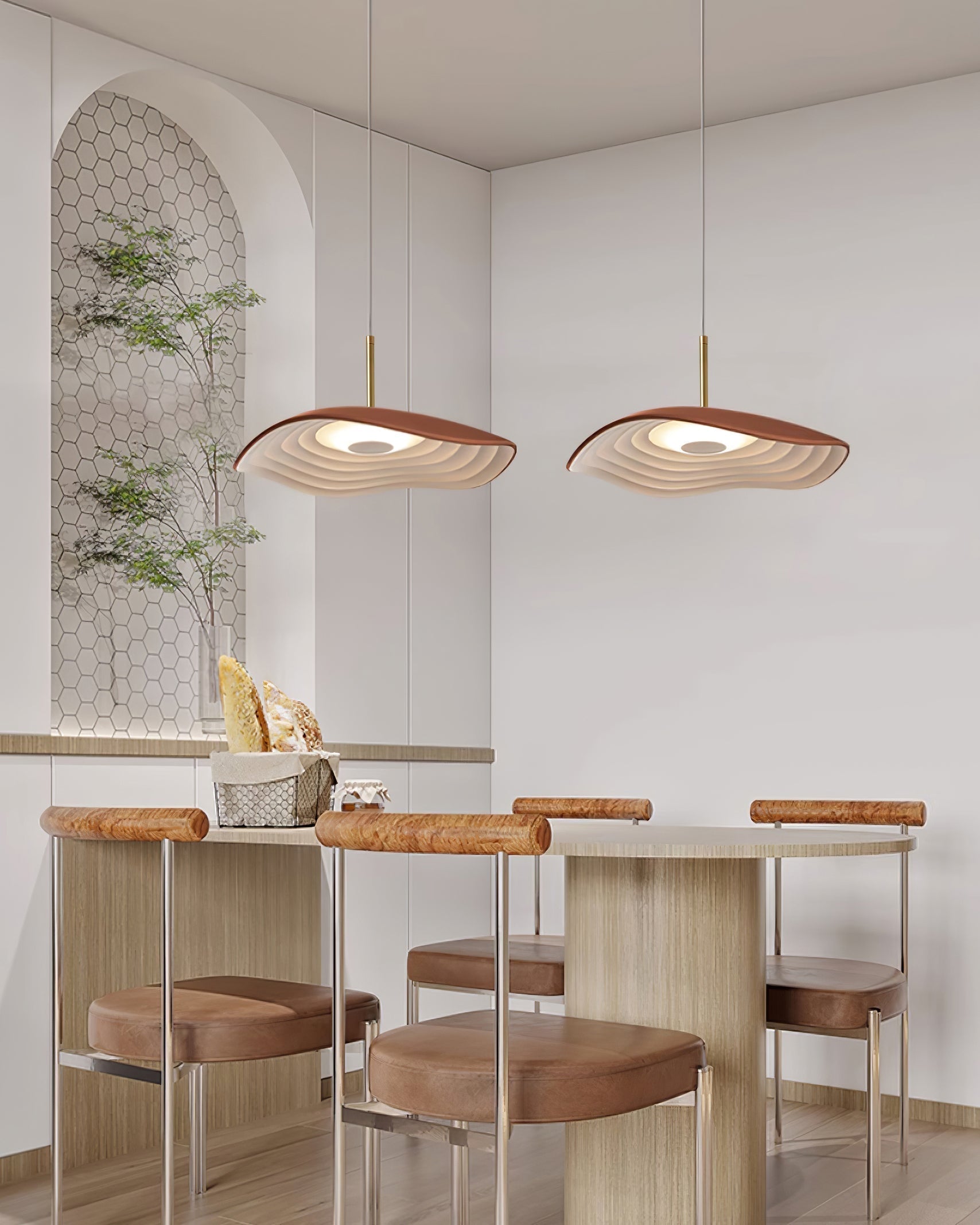 Ovelis Pendelleuchte Modern Welle Gold-Letslighting